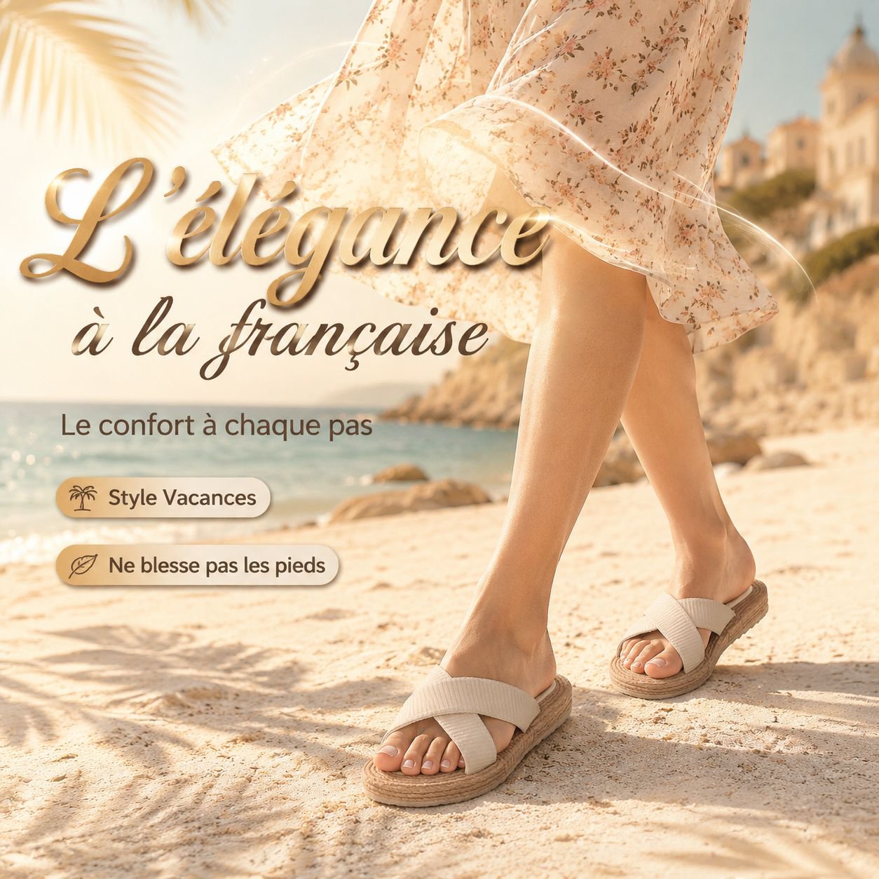 Sandales plates pour femmes, semelle épaisse, antidérapantes, rehaussantes, pour la plage