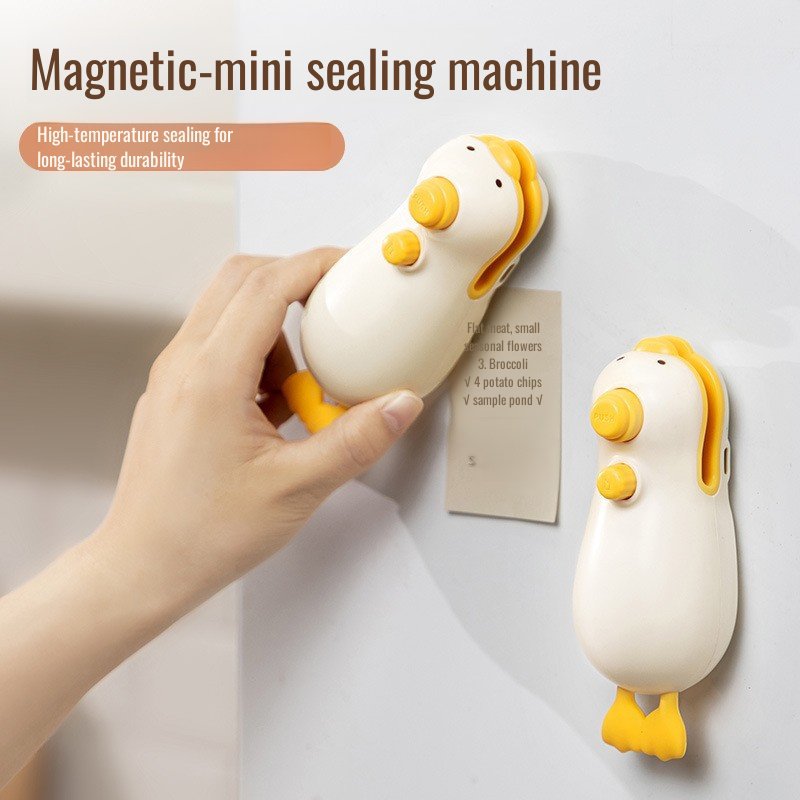 Snack bag sealer gadget on kitchen countertop