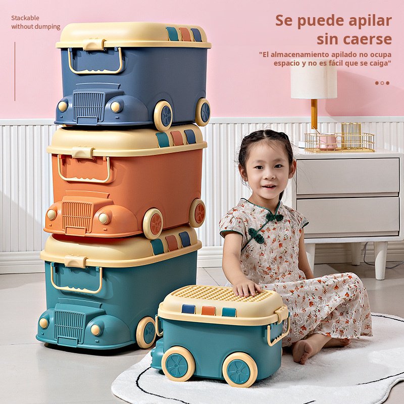 Caja de almacenamiento de juguetes con forma de tren para el hogar, diseño adorable