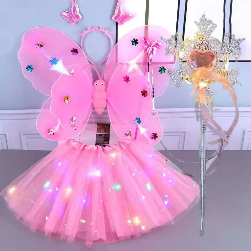 ชุดกระโปรงปีกผีเสื้อเรืองแสง