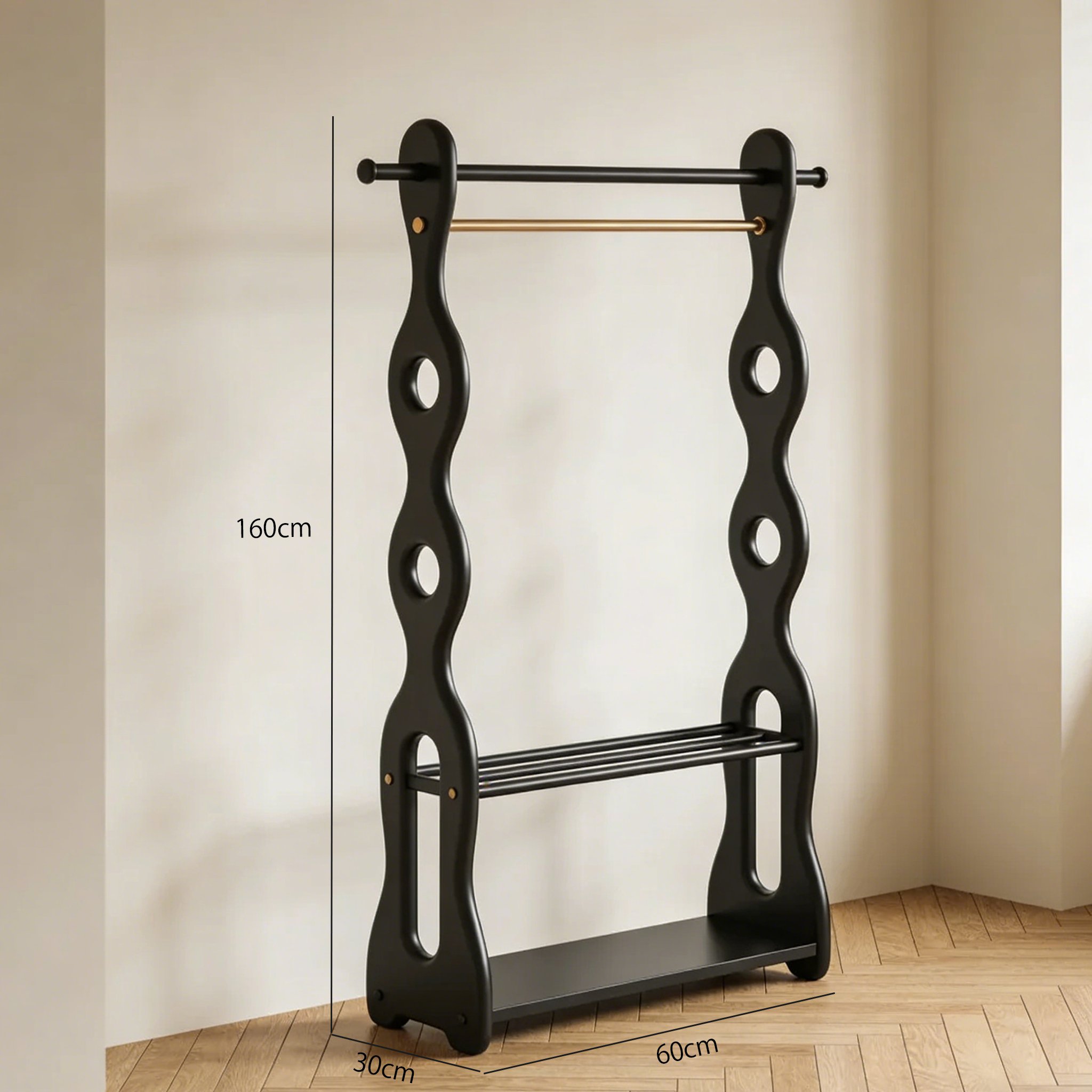 省スペース設計の衣類収納ラック