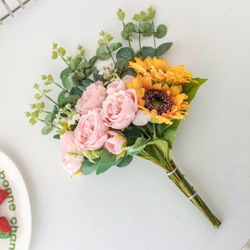  ดอกทานตะวันประดิษฐ์ ตกแต่งโต๊ะห้องนั่งเล่น ของประดับบ้าน