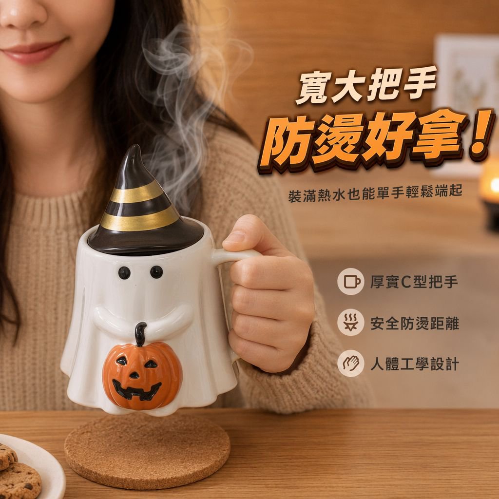 魔法南瓜精靈馬克杯 萬聖節幽靈情侶杯