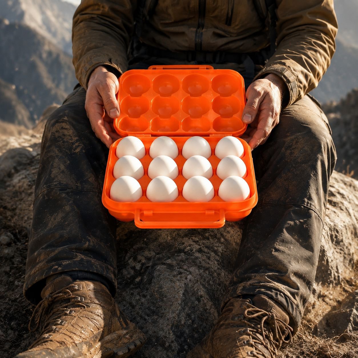 Egg organizer box with removable tray design
