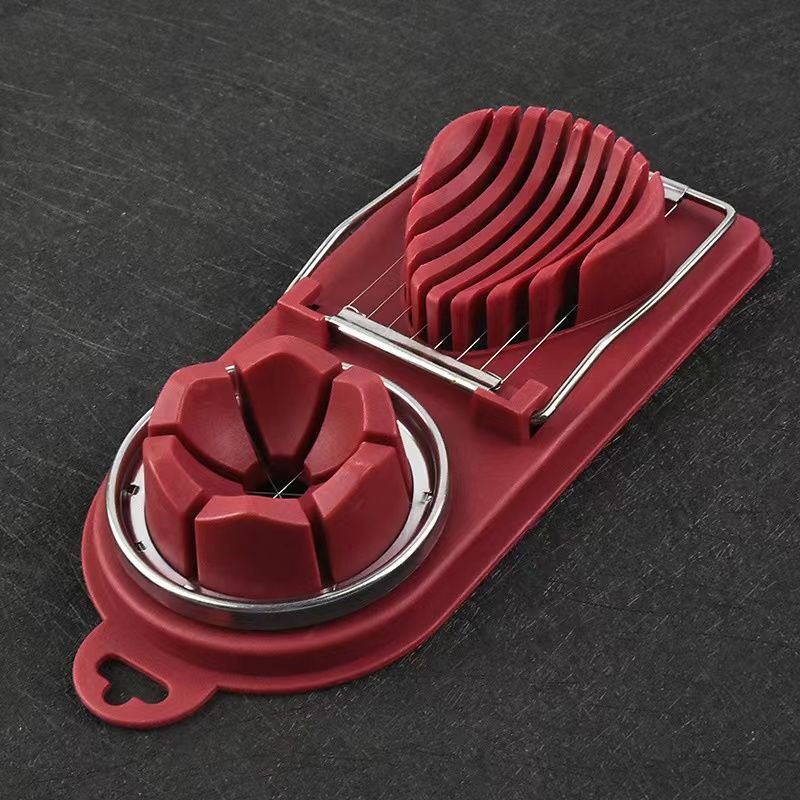 Portable dual-purpose egg slicer