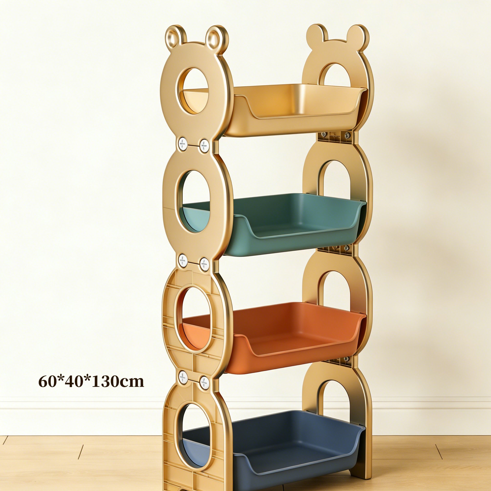 金色小熊造型置物架擺放效果圖