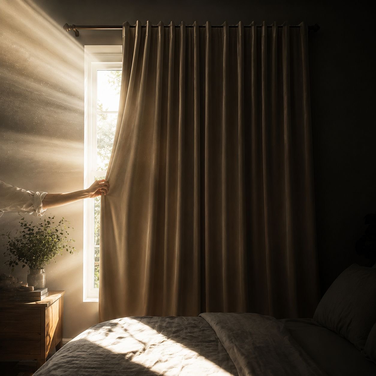 High Blackout Solid Color Short Curtain for Living Room Decoration