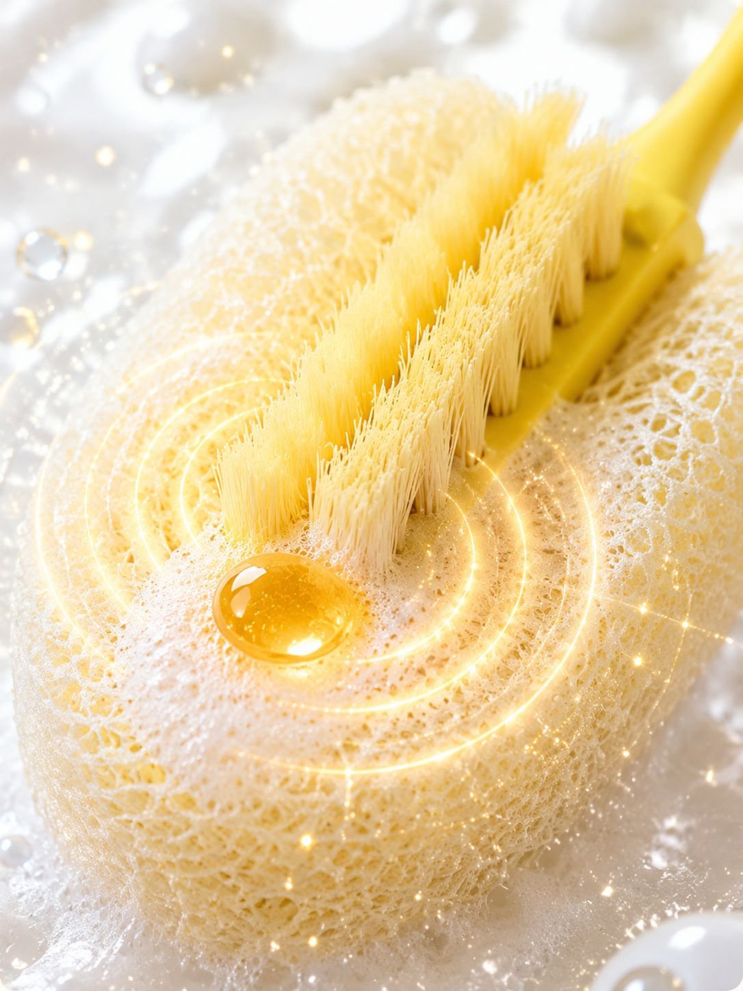 JMY 3-in-1 brush used on glass cup