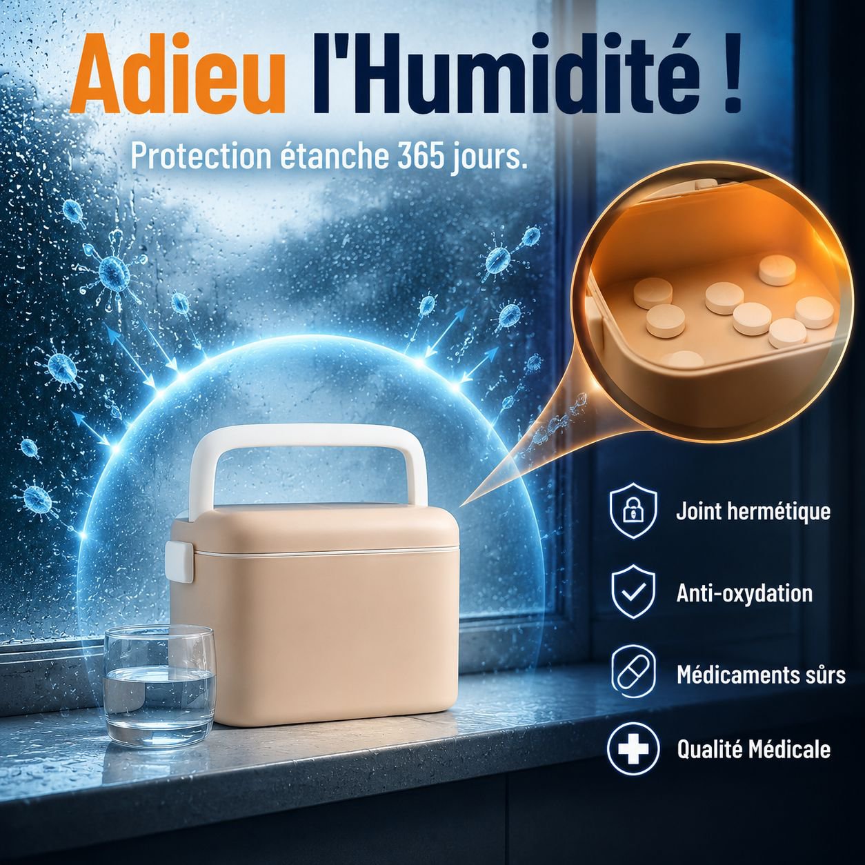 Boîte à médicaments grande capacité