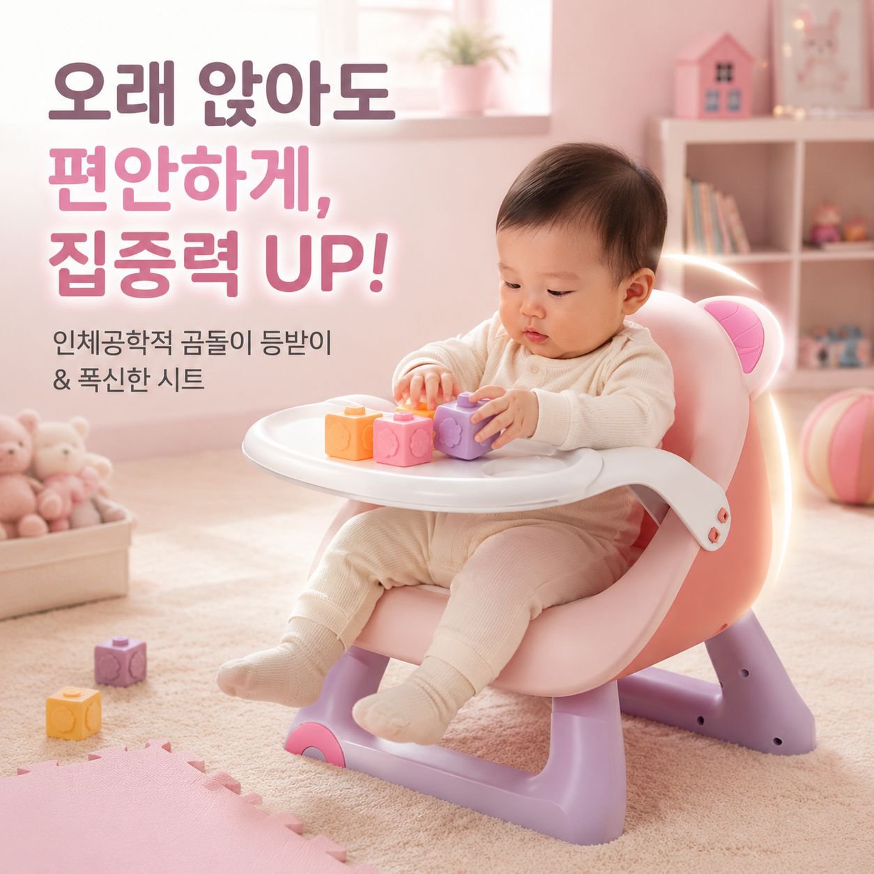 알루미늄 아동 식탁과 의자 세트 아기 식사에 적합