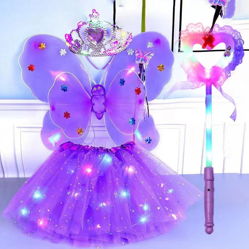 ชุดกระโปรงปีกผีเสื้อเรืองแสง