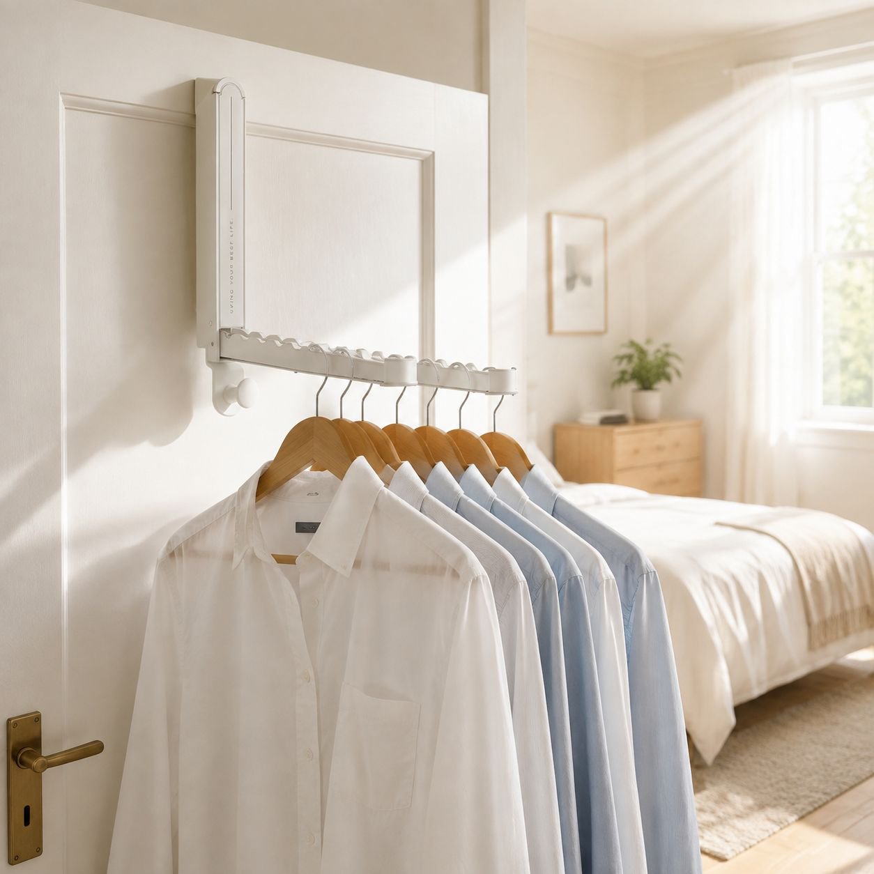WallMounted Drying Rack Mute Clothes Rack No Hole To Fear The Sun AntiCorrosion And Rust Home Use