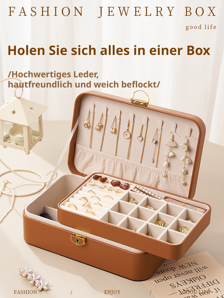 Kompakte Schmuckaufbewahrung für Tasche oder Koffer