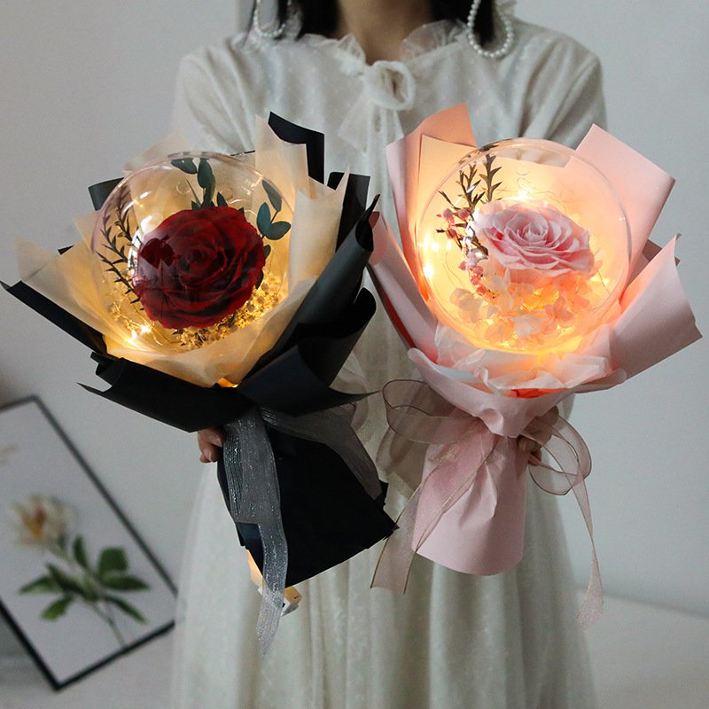 永生玫瑰花氣球花束