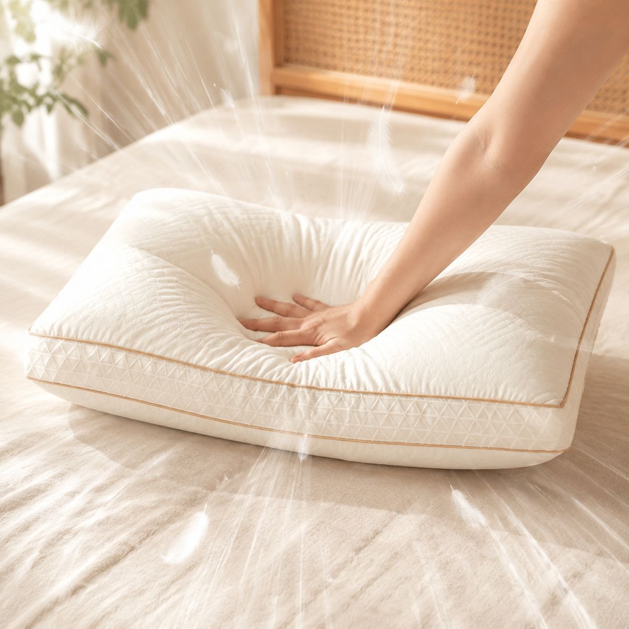 Men's home soybean fiber pillow rebound antibacterial cervical pillow whole head sleep pillow