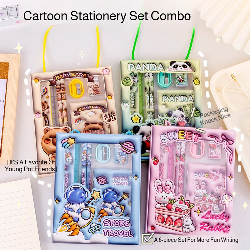 Learning supplies Stationery Stationery One set for all Pencil Handheld Gift Cute Cartoon Stationery