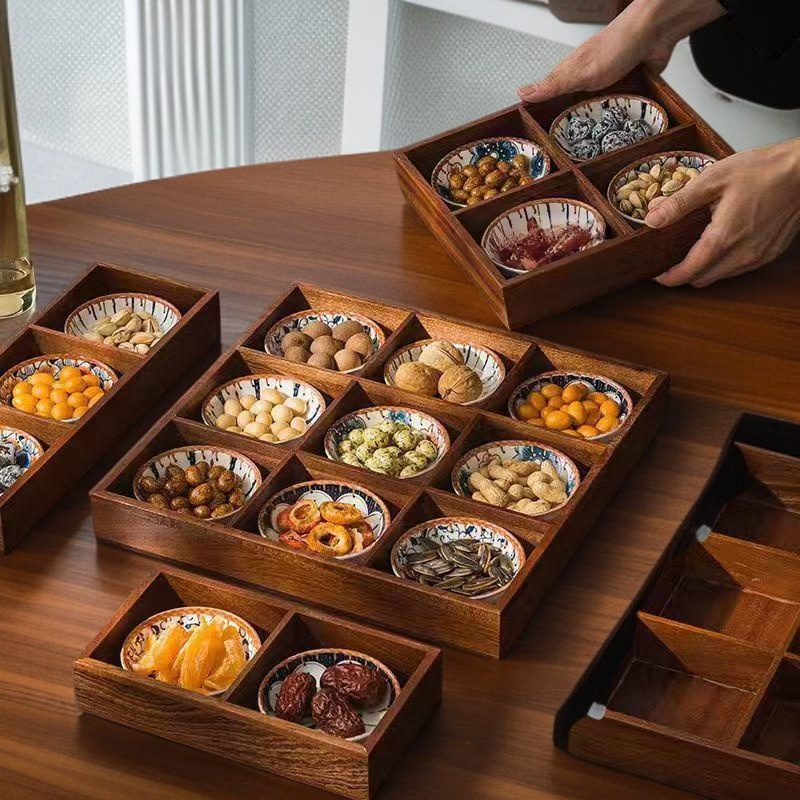 木質九宮格ドライフルーツ収納ボックス