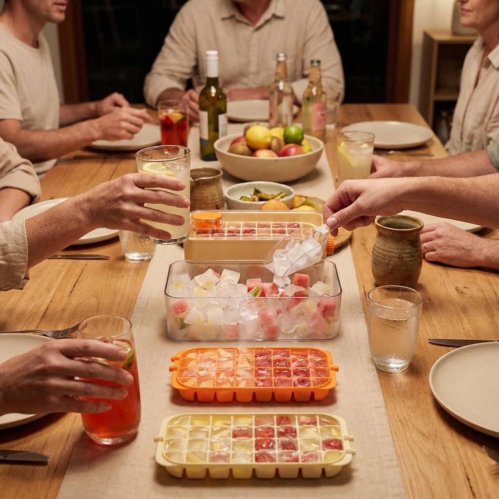 食品グレード 家庭用 プレス式 製氷皿（蓋付き）