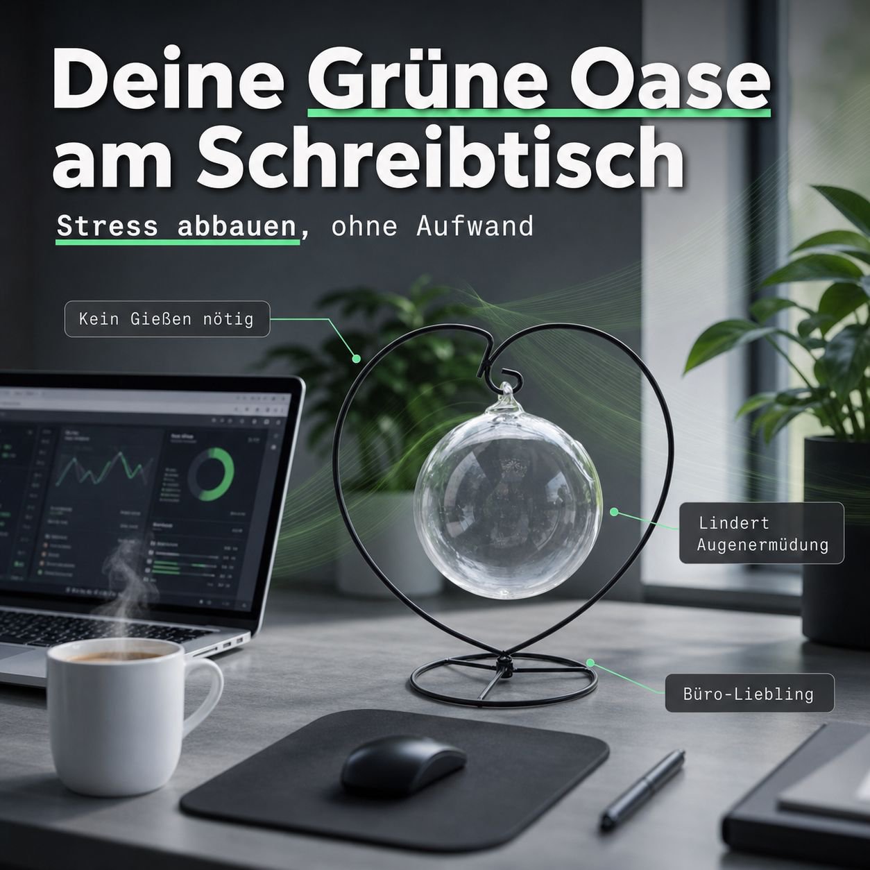Hängendes Flaschen-Ökosystem Mikrolandschaft Moos-Set