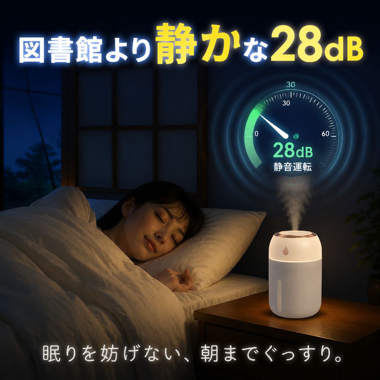 家庭用ミニエア加湿器 カラフル静音アロマミスト加湿器