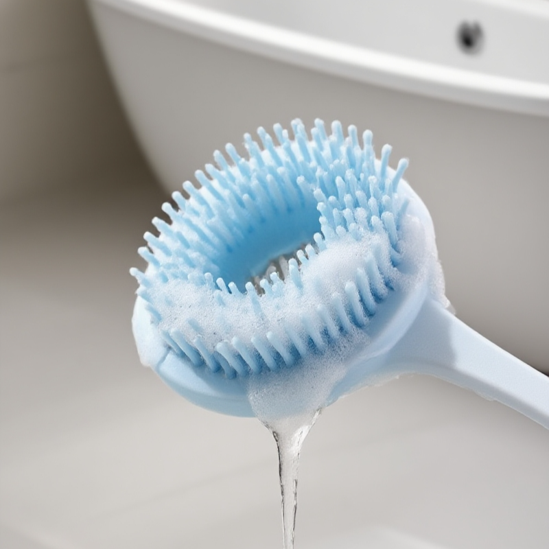 긴 손잡이 목욕 실리콘 목욕 마사지 브러시