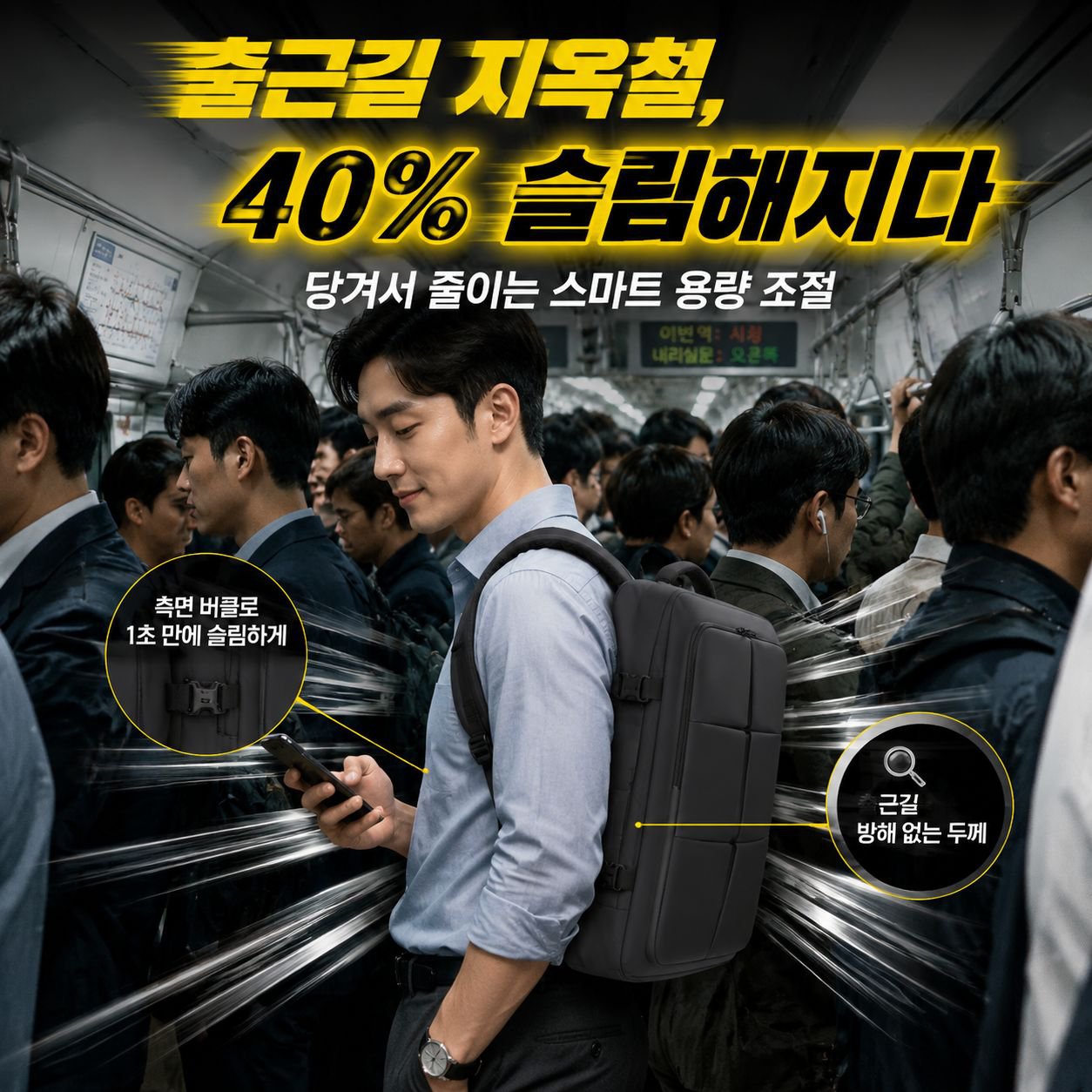 대용량 방수 확장 여행용 백팩 비즈니스 노트북 가방