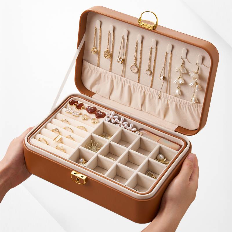 Tragbare Schmuckschatulle für Ringe und Ohrringe