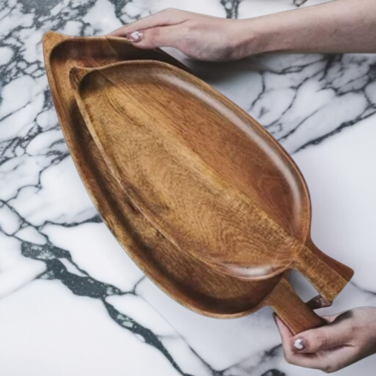 유아용 나무 식판 물고기 형태