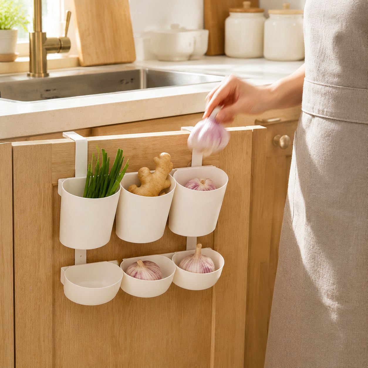 Kitchen Multi-layer Wall Mounted Storage Basket Shelf