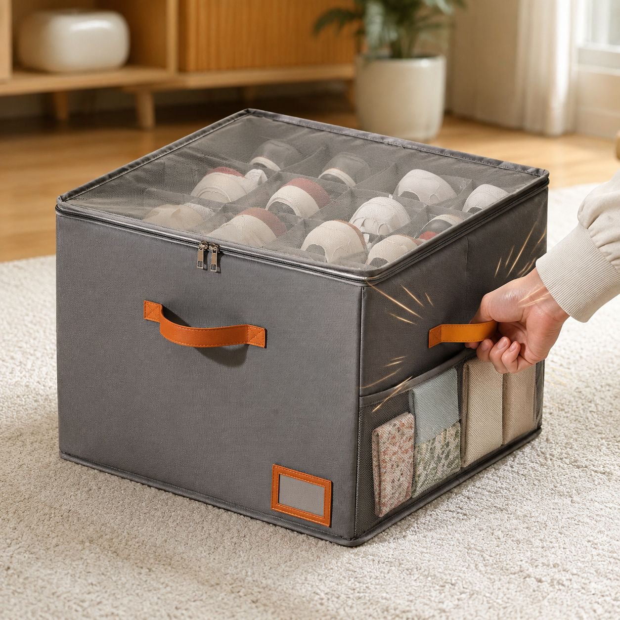 Schuhaufbewahrungsbox mit robustem Deckel