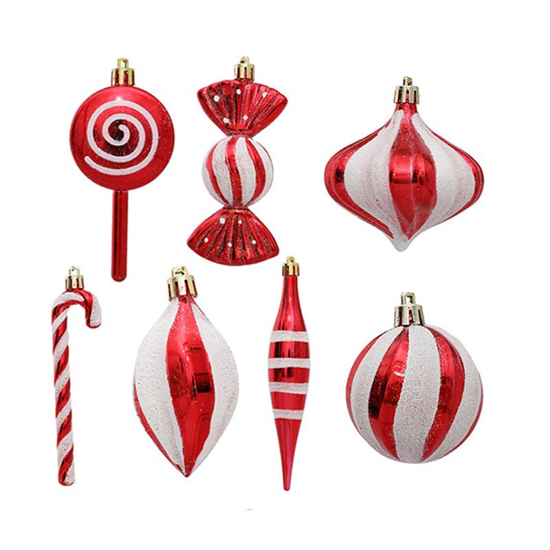 Decoración colgante de bola electrochapada, helado y piruleta para Navidad y hogar