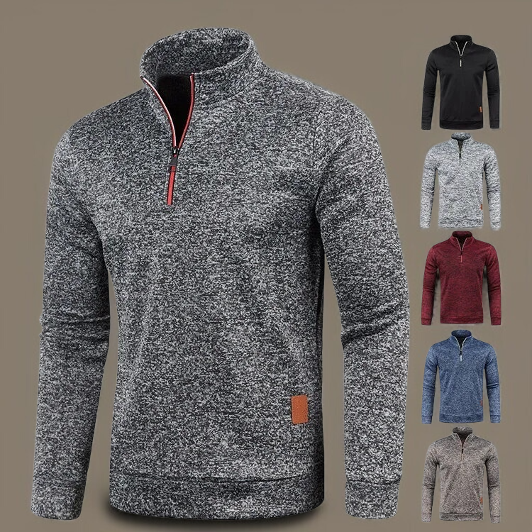 남자 빅사이즈 얇은 융 집업 니트 코트 착용 이미지