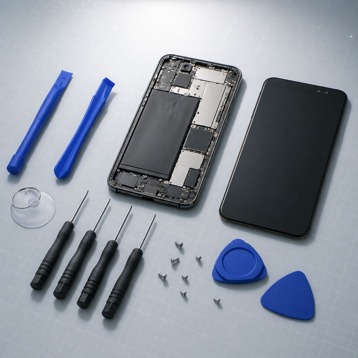 Multi-piece digital repair tool set for easy phone opening