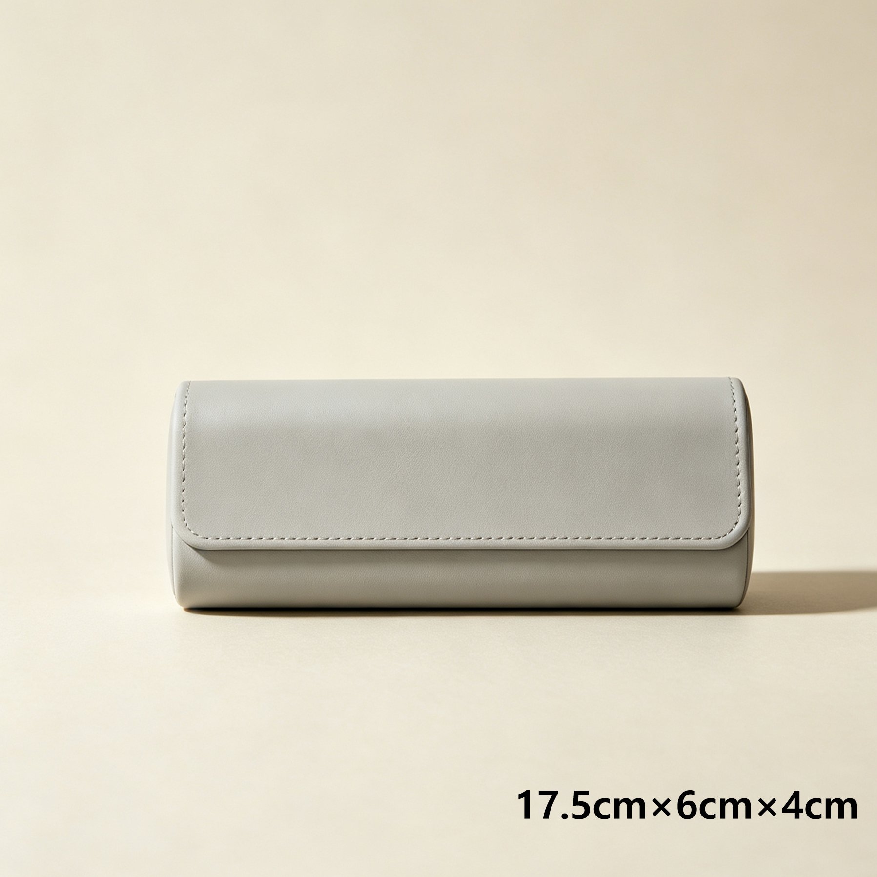 Stylish round glasses case in black finish