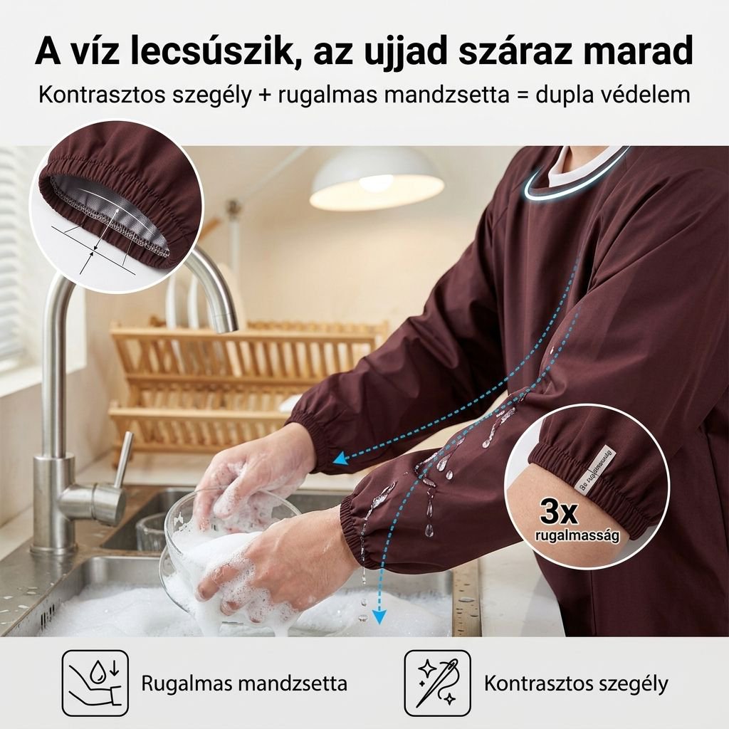 Multifunkcionális, víz- és olajálló kötény, férfiaknak és nőknek, vékony anyagból