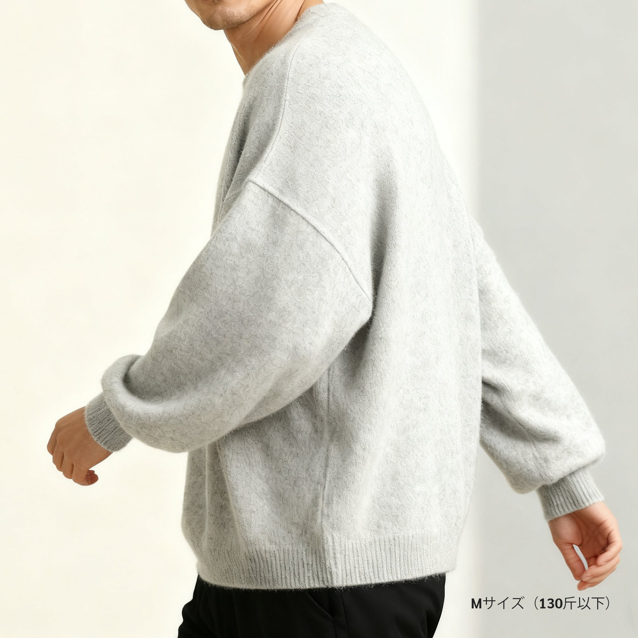 高品質素材のメンズクルーネックセーター