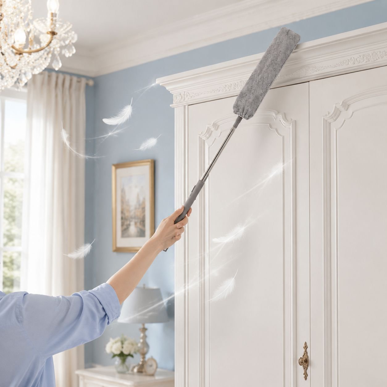 Cepillo extensible para limpiar debajo del sofá y la cama
