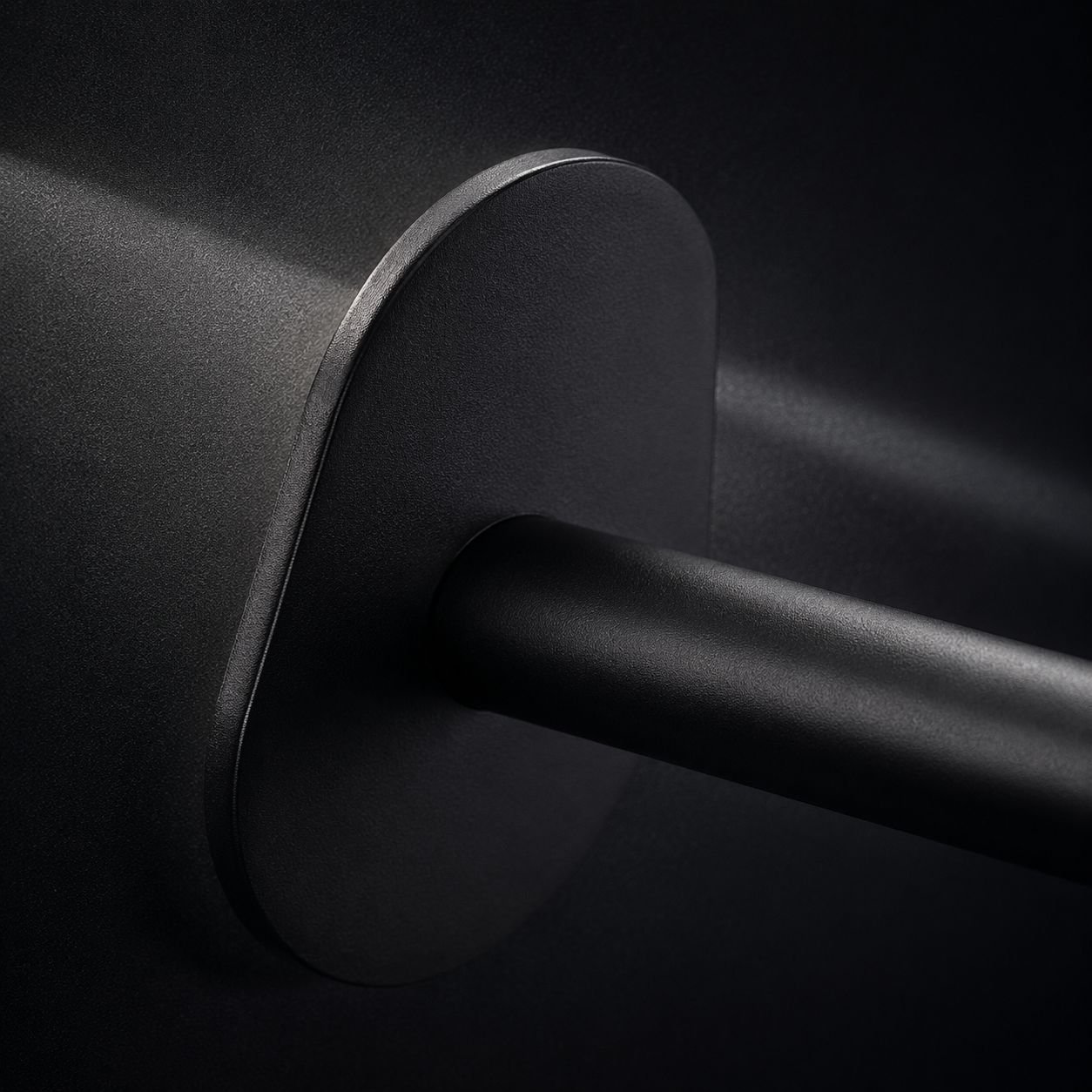 Polished stainless steel towel holder detail