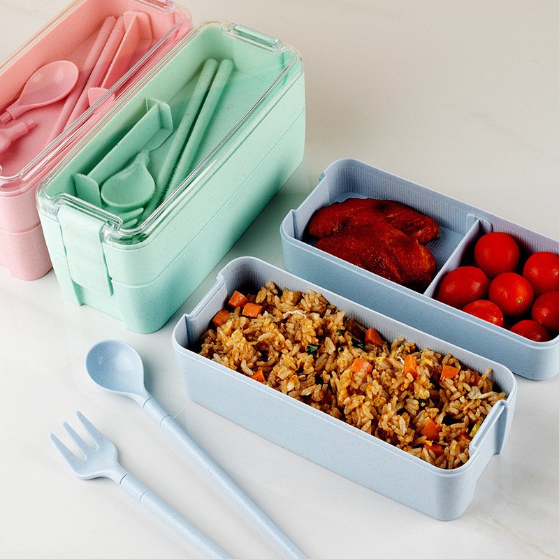 Portable Two-Layer Fruit Preservation Lunch Box