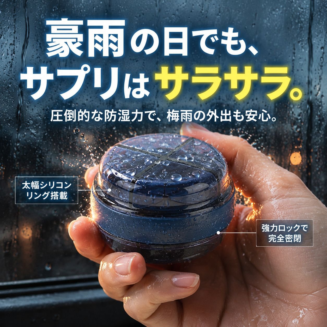 旅行携帯防湿防塵ピルケース 二重層大容量薬整理ボックス