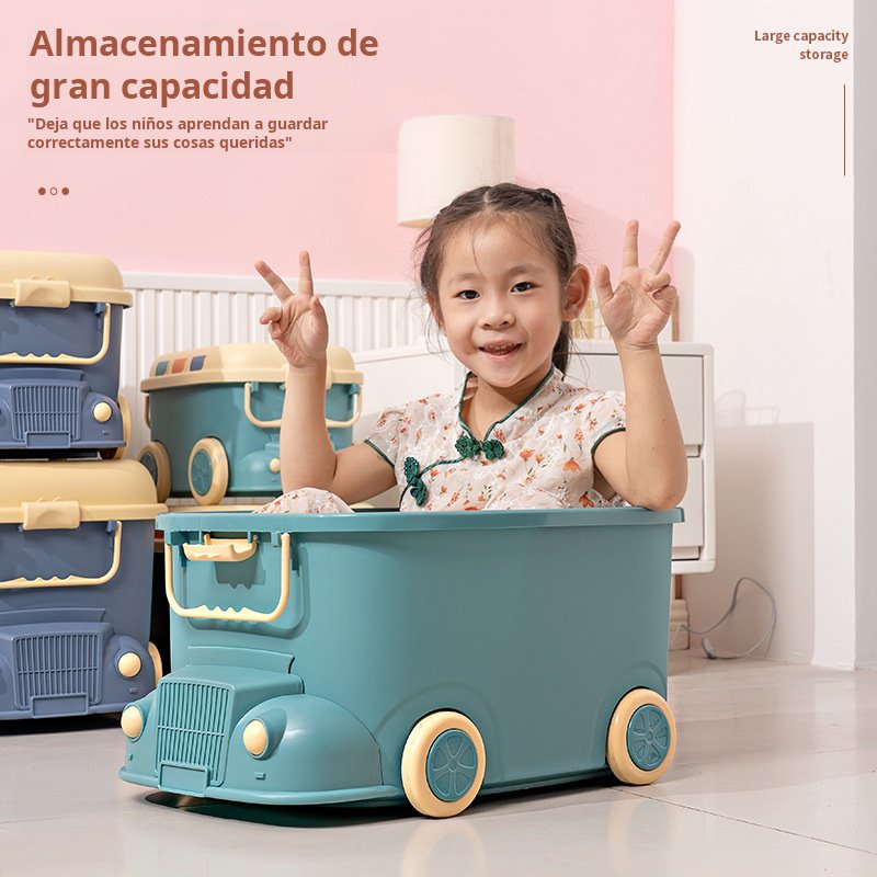 Caja de almacenamiento de juguetes con forma de tren para el hogar, diseño adorable