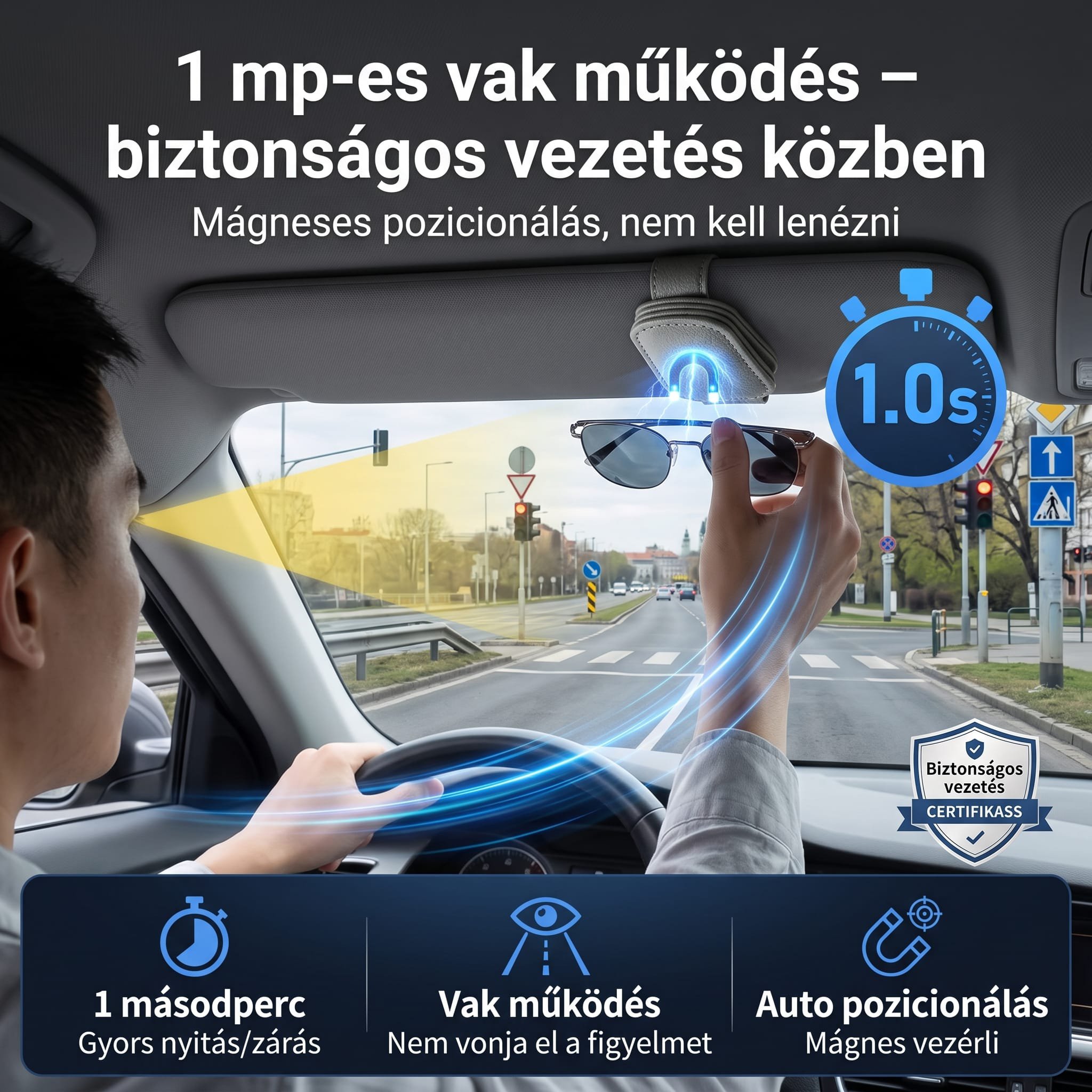Autós napszemüveg csipesz, mágneses szemüvegtartó, autóbőr többcélú szemüvegtartó