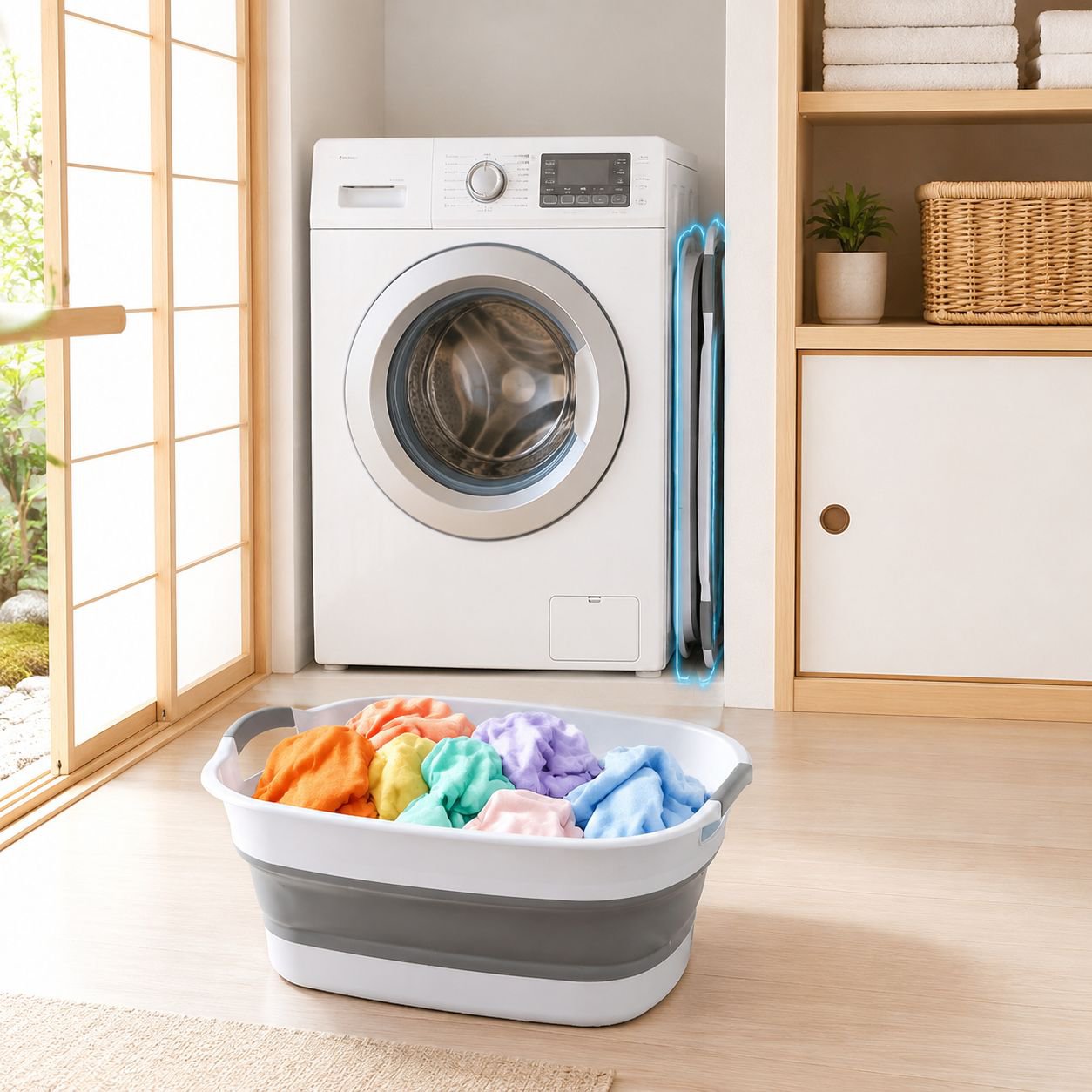多機能折りたたみ洗濯バスケット排水可能ペット浴槽家庭用バスルーム収納バスケット