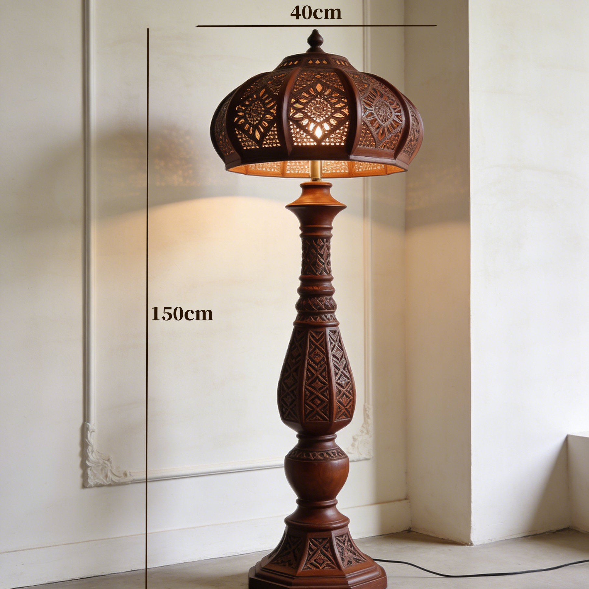 โคมไฟตั้งพื้นไม้สำหรับตกแต่งห้องรับแขก