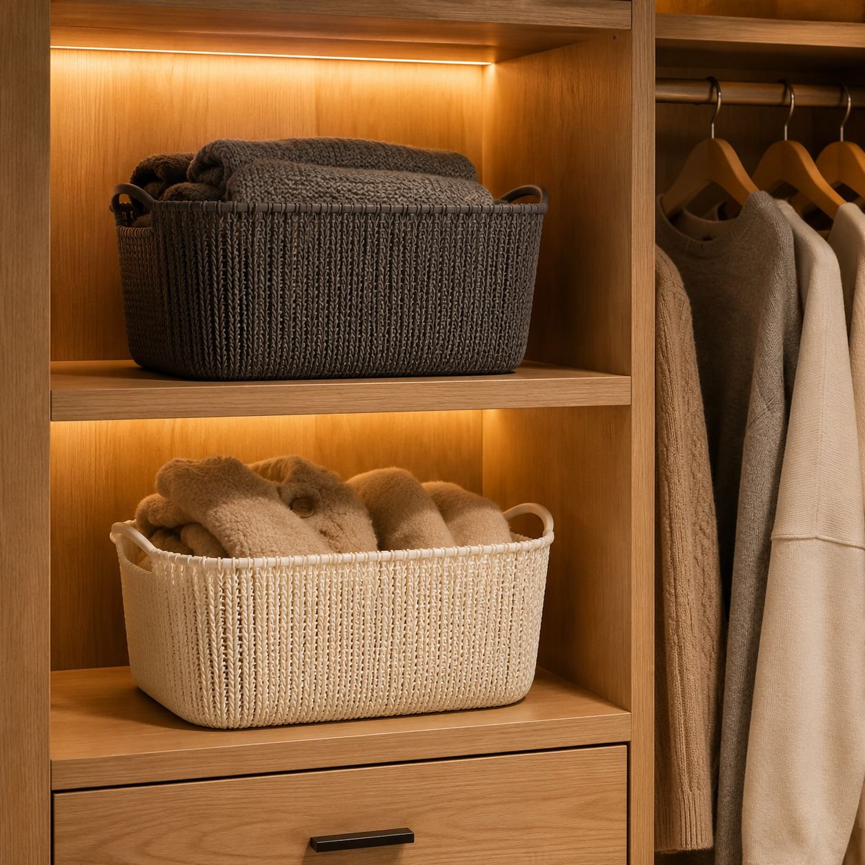 Space-saving Plastic Laundry Hamper