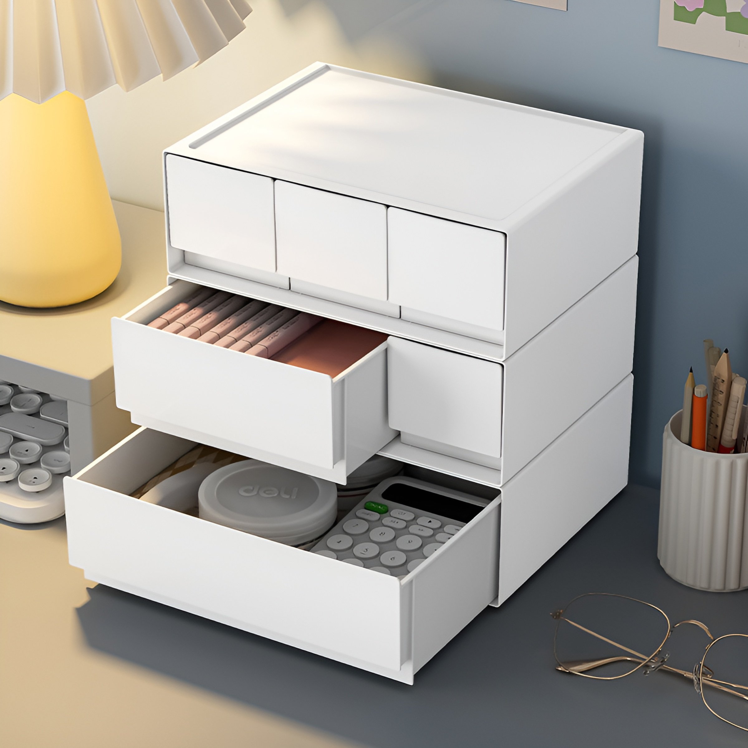 Aufbewahrungsbox Kunststoff Desktop Aufbewahrungsbox Kosmetikschublade Aufbewahrungsbox freie Kombin