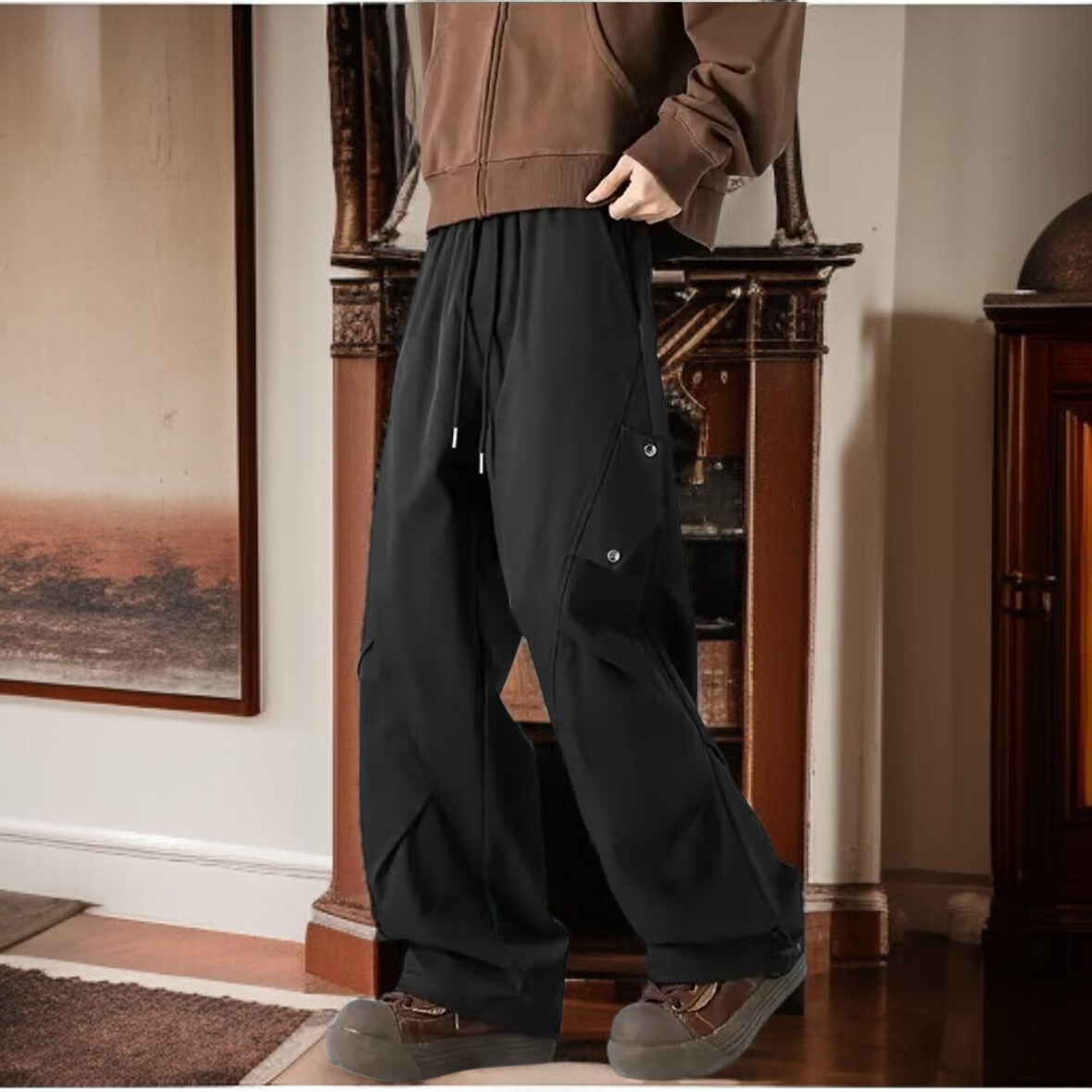 남성 빈티지 카고 팬츠 소재 확대 사진