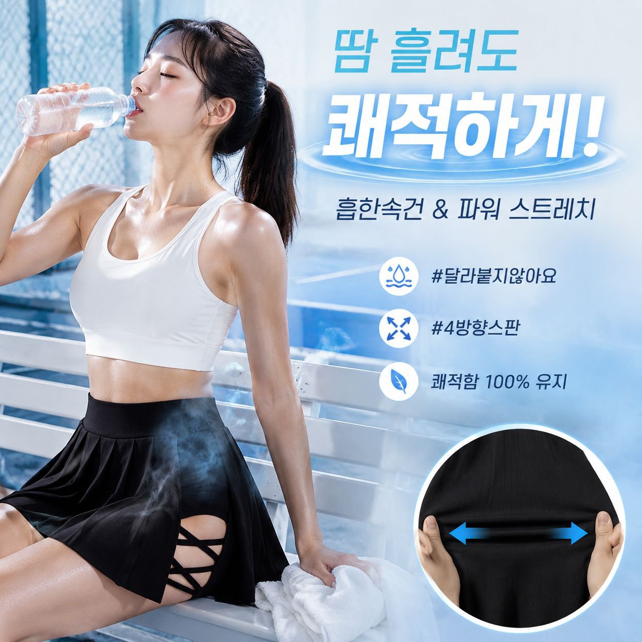 고탄력 러닝 요가 미니스커트