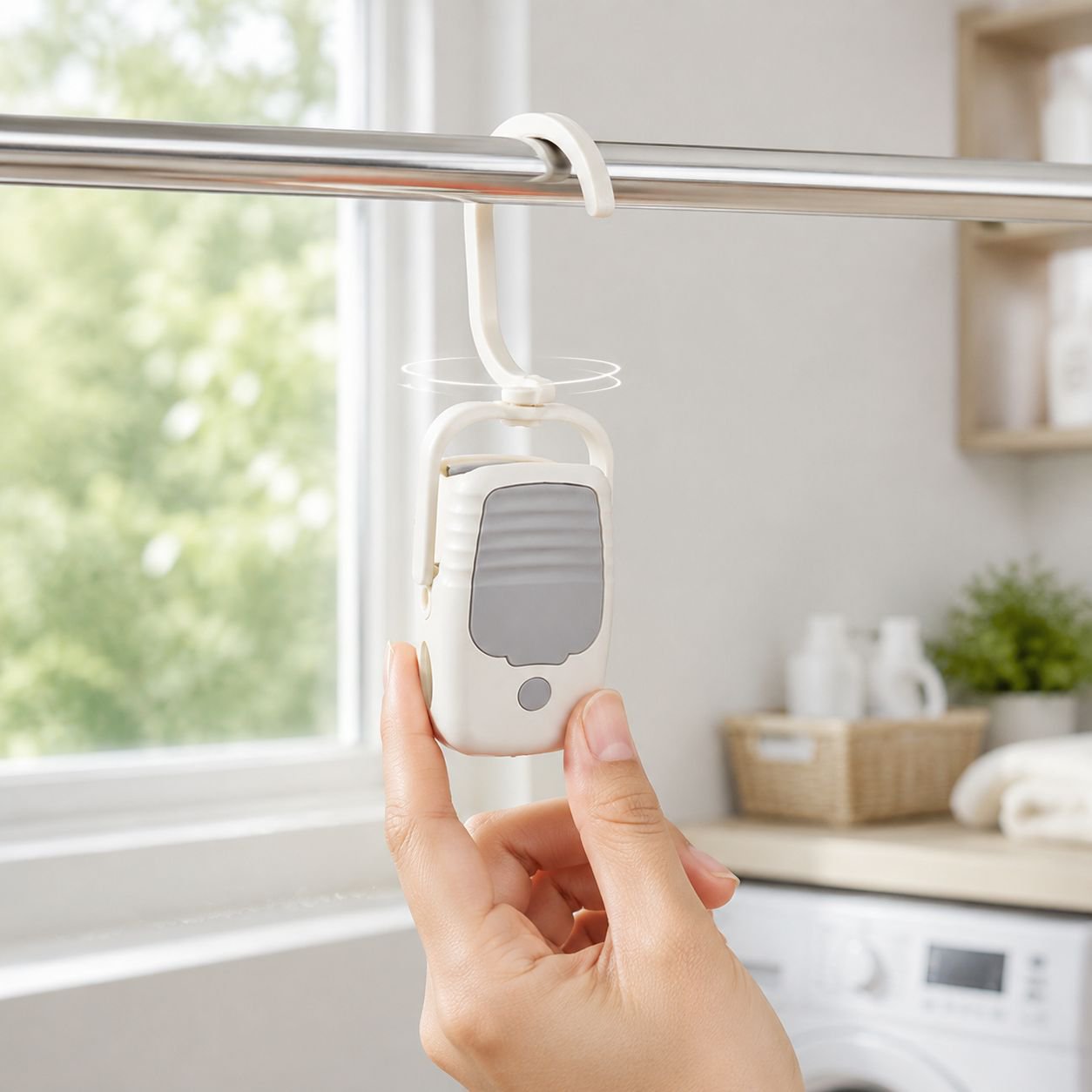 Heavy duty household clothespin in use