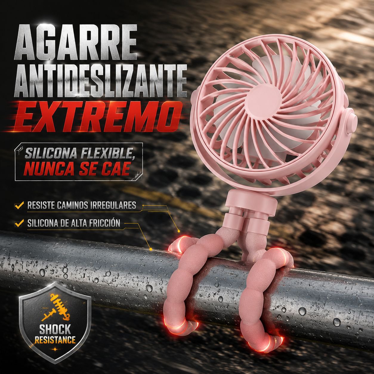 Ventilador mini multifuncional de pulpo, fácil de llevar
